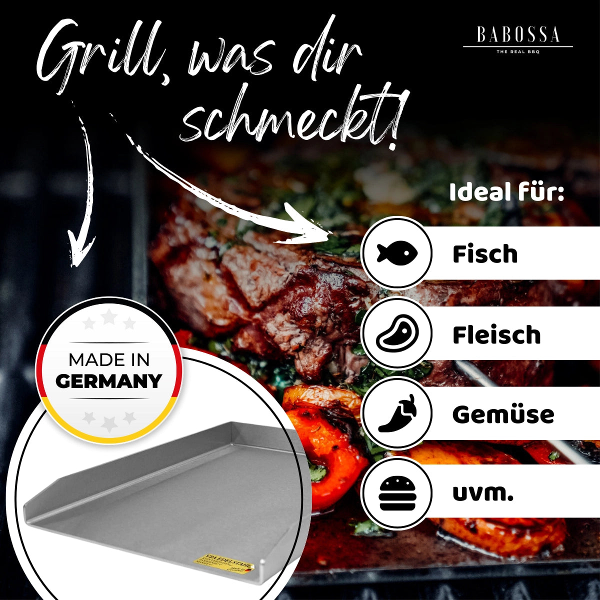 Babossa Plancha für Rösle Blazeflame | 33 x47,6 cm