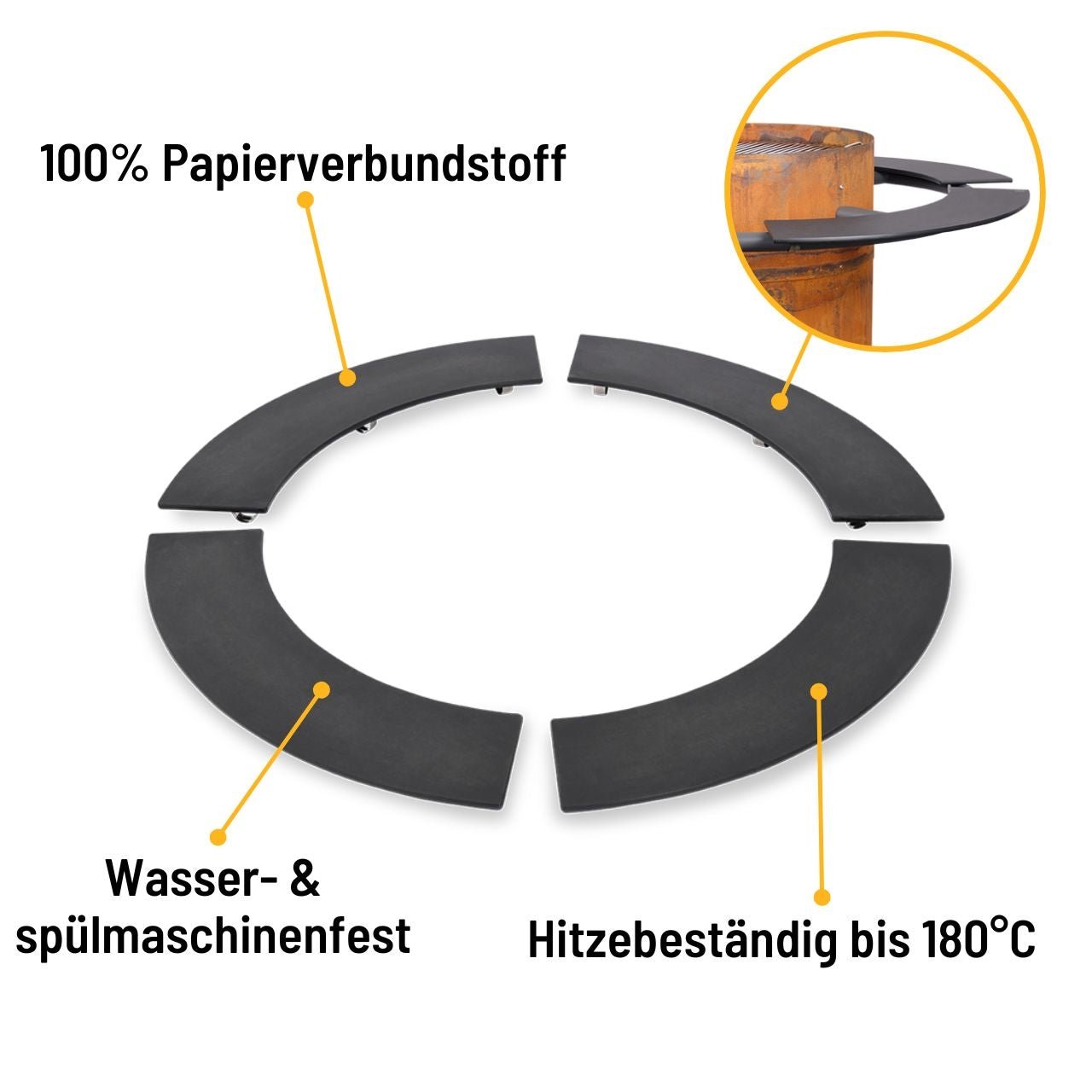 Moesta Bandit FirePlace Ablagebretter PaperPlank schwarz 4 Stück