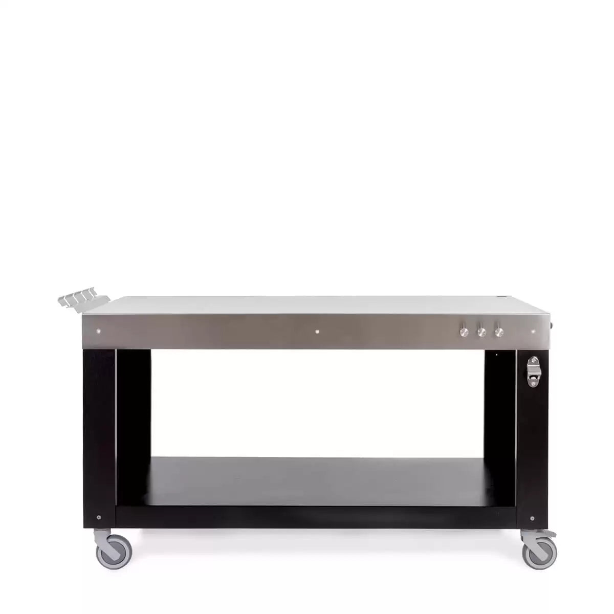 Alfa Forni Edelstahl-Arbeitstisch, 100 cm x 80 cm, Edelstahl Schwarz