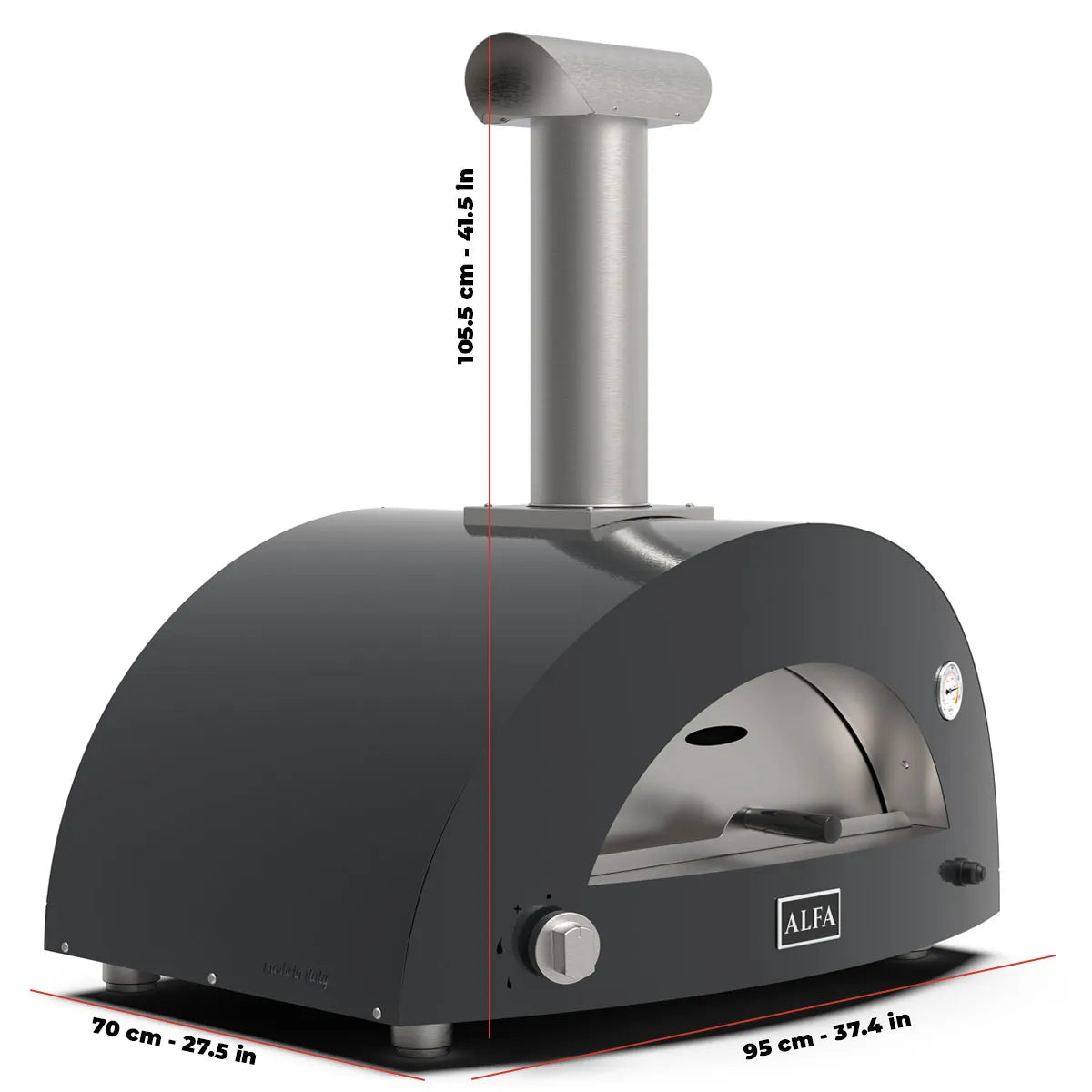 Alfa Forni Moderno 2 Pizze, Gas/Hybrid, Gelb