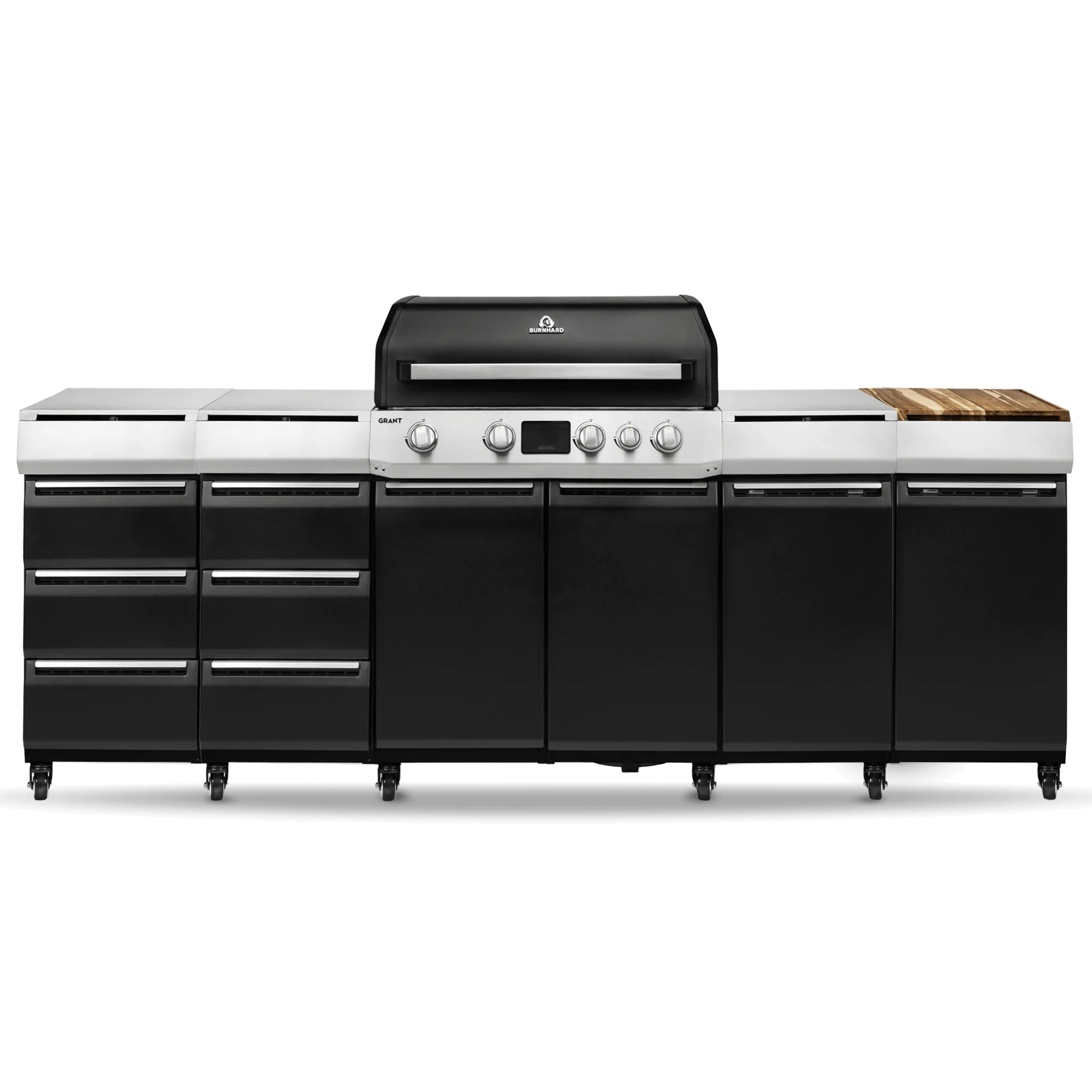Burnhard GRANT Station - Modularer Gasgrill 4-Brenner mit Türen und Edelstahlrost