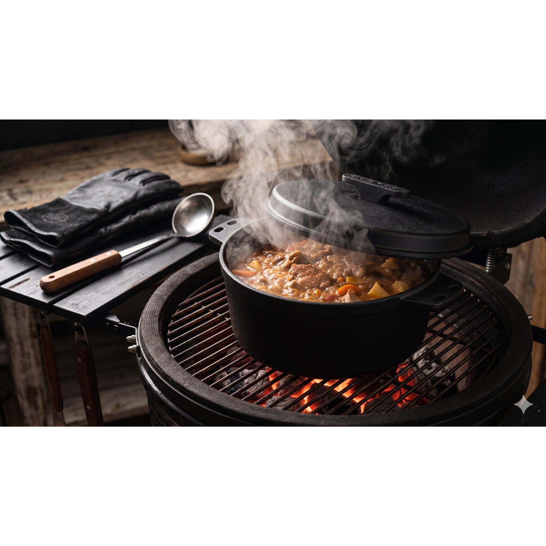 Babossa 4.5er innovativer Gusseiserner Topf | SET Deckelheber & Kreuz | Dutch Oven | Made in Germany