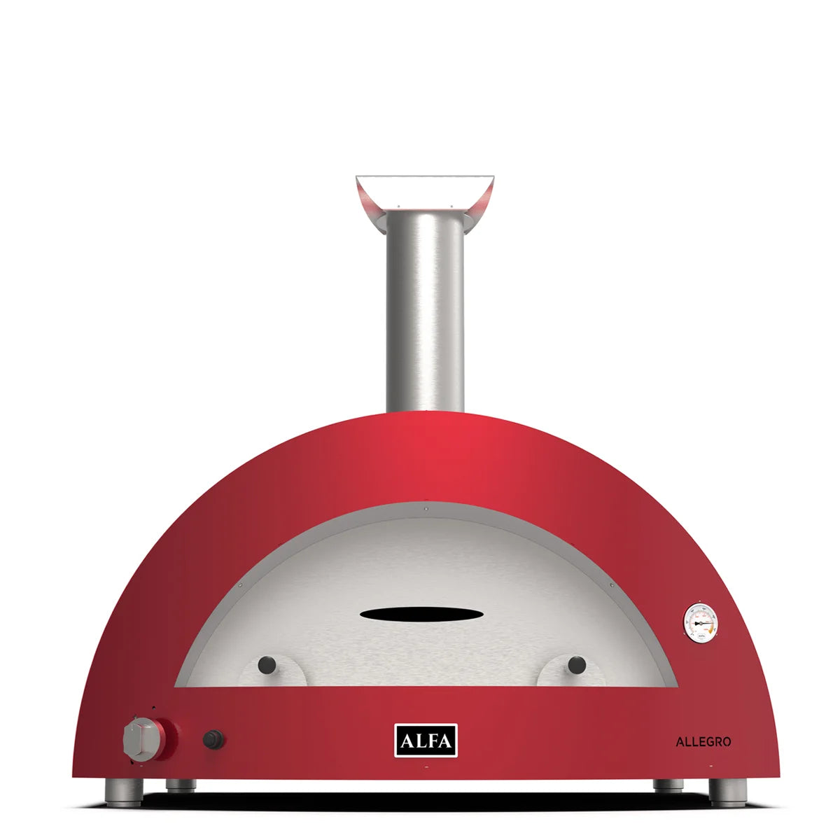 Frontansicht Alfa Forni 5Pizze Pizzaofen Holz, Antikrot