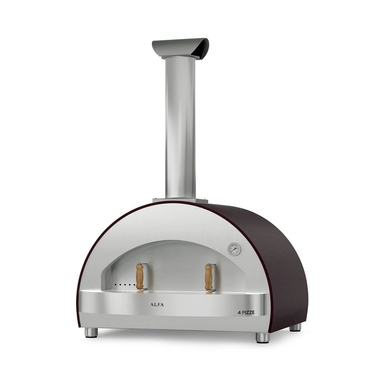 Alfa Forni Classico 4 Pizze, Holz, Kupfer