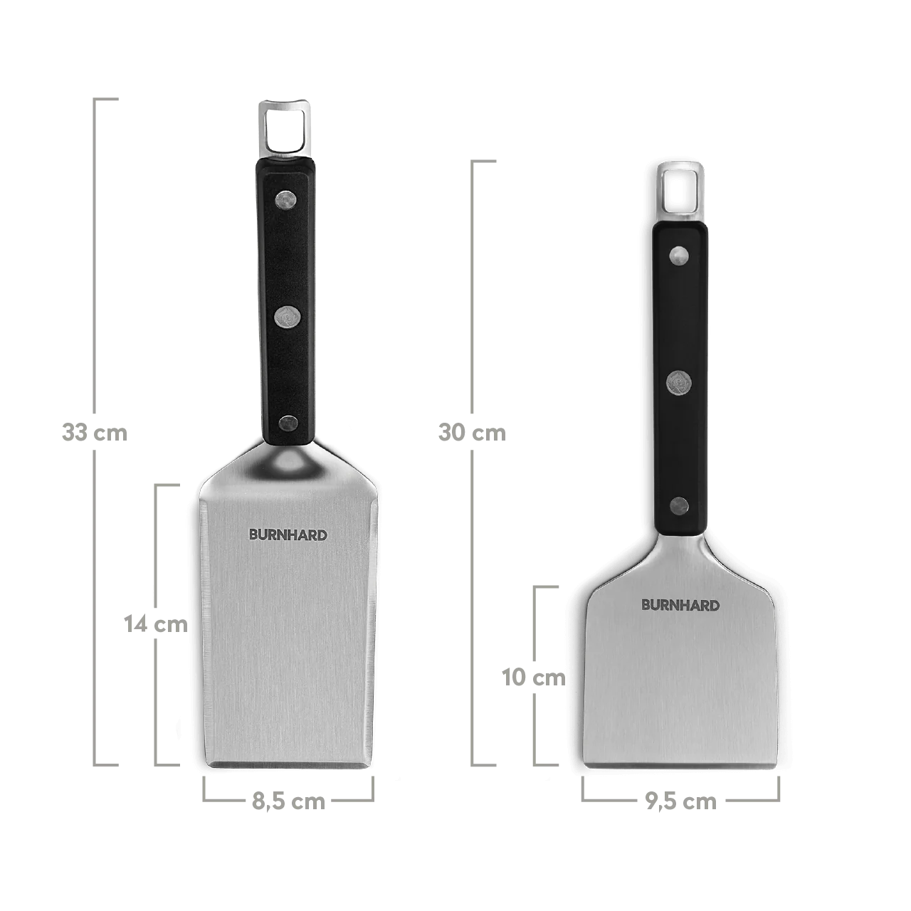 Burnhard Plancha Set mit 2tlg. Grillspachtel und Grillschaber Fred 41,5 x 23,5 cm
