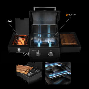 Burnhard FRED Jr. Deluxe Gasgrill Black Edition 2-Brenner mit Edelstahlrost Series 4