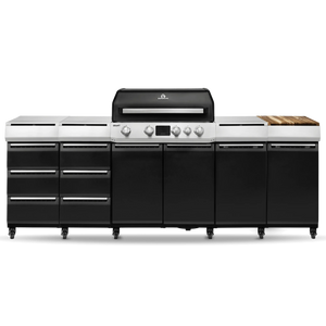 Burnhard GRANT Station - Modularer Gasgrill 4-Brenner mit Türen und Gusseisenrost
