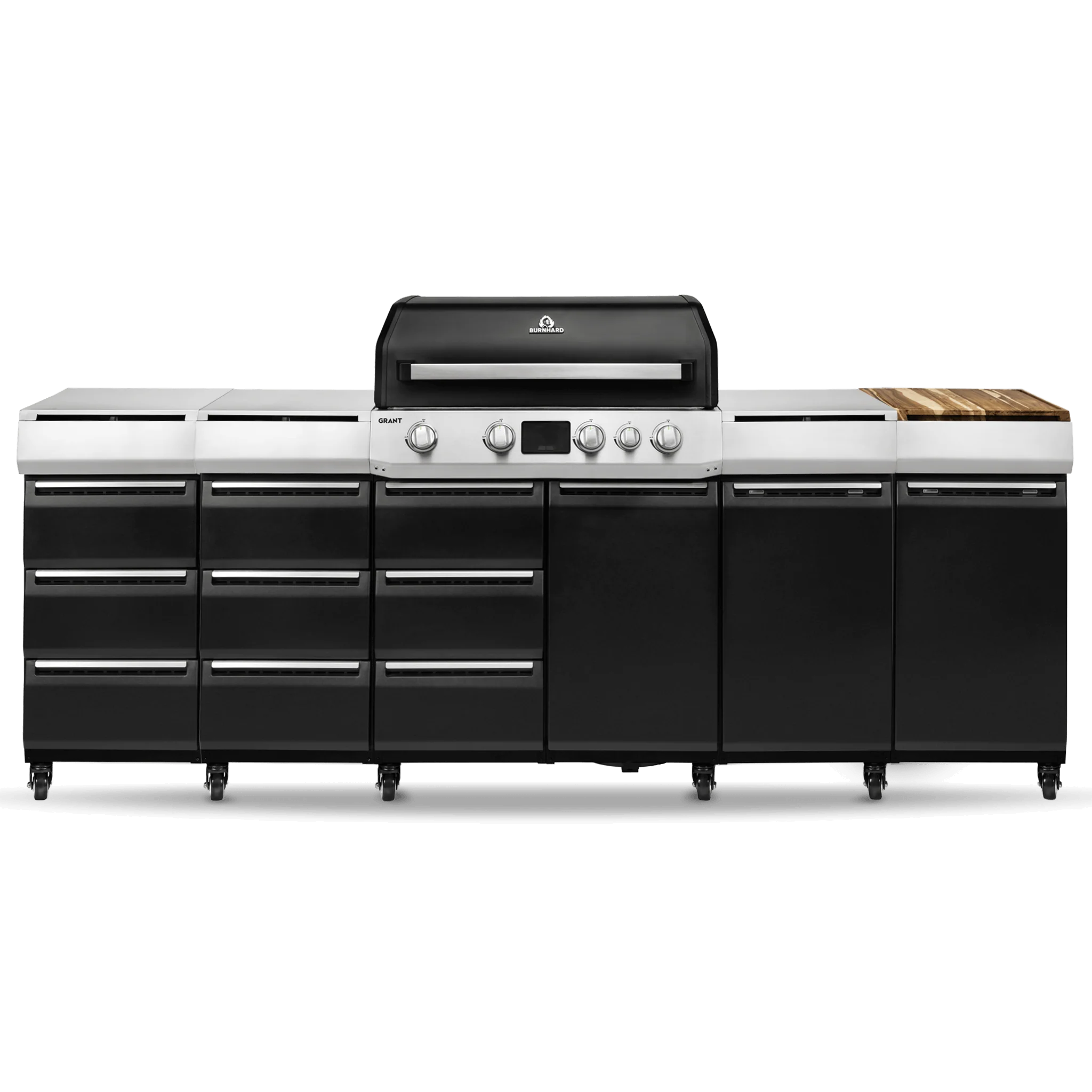 Burnhard GRANT Station - Modularer Gasgrill 4-Brenner mit Schubladen und Gusseisenrost