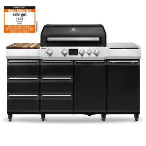 Burnhard GRANT Pro - Modularer Gasgrill 4-Brenner mit Schubladen und Gusseisenrost