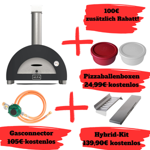 Alfa Forni Moderno 1 Pizza, Gas/Hybrid, grau