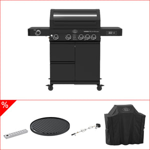 Rösle Videro pro Smart Bundle - mit Grillplatte, Rotisserie, Räucherbox und Abdeckhaube