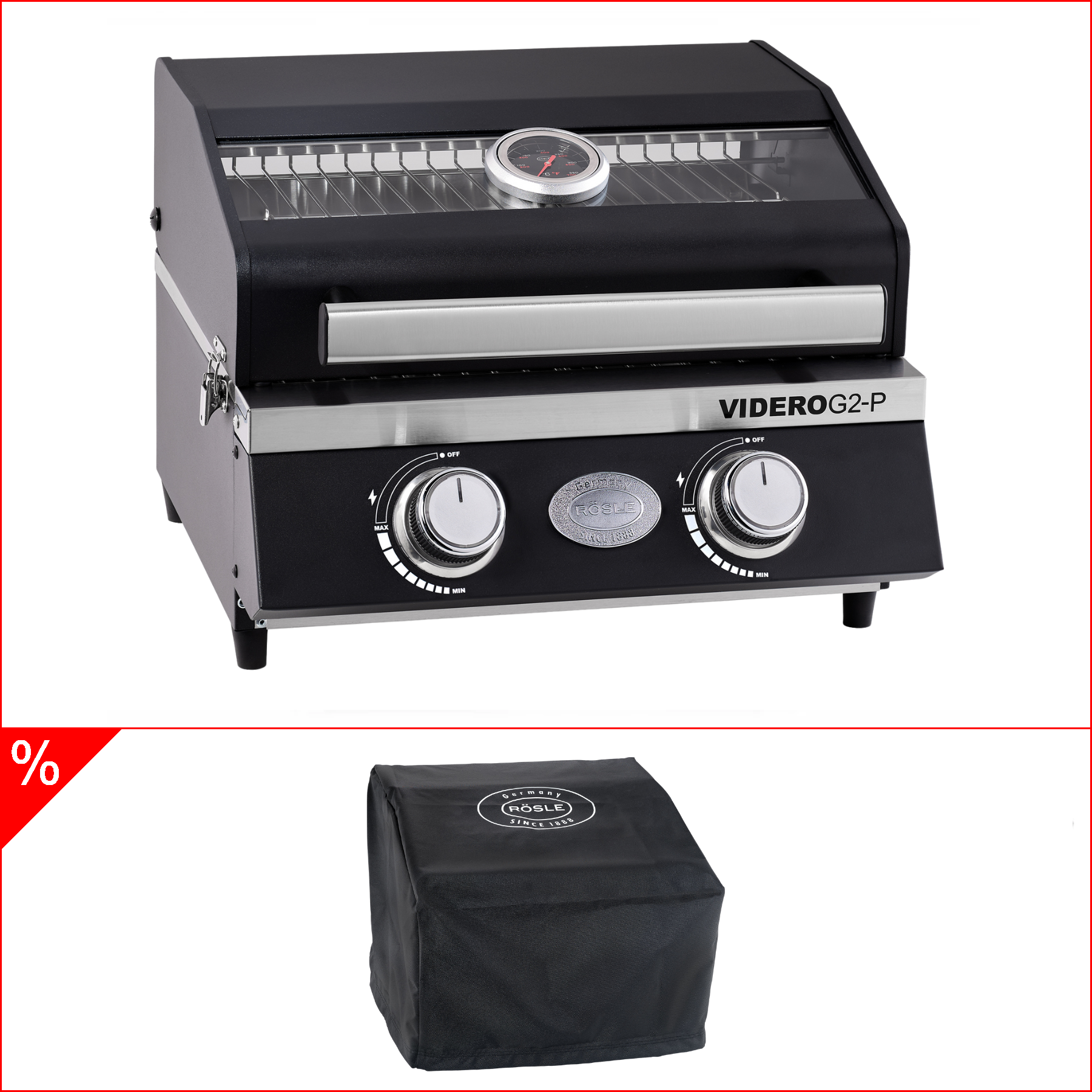 Rösle BBQ-Portable VIDERO G2-P 30mbar inklusive Abdeckhaube