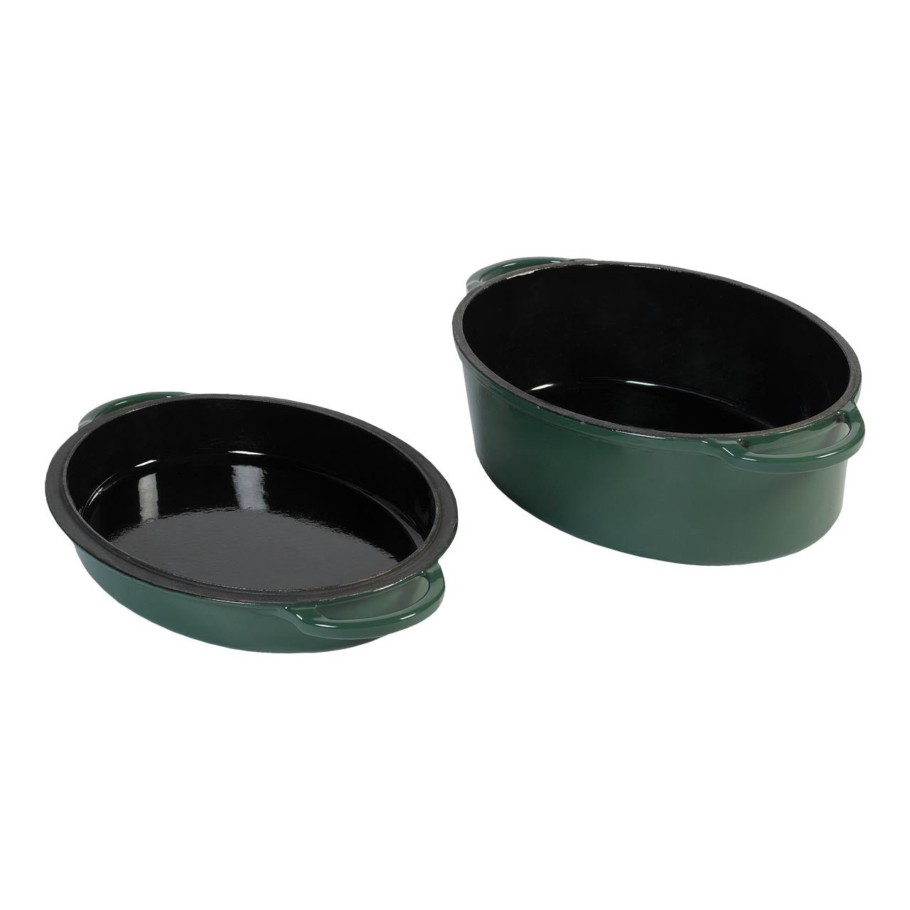 Big Green Egg Dutch Oven, Grün Oval 117670 mit geöffnetem Deckel