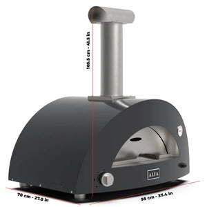 Alfa Forni Moderno 2 Pizze, Holz, Grau Maße