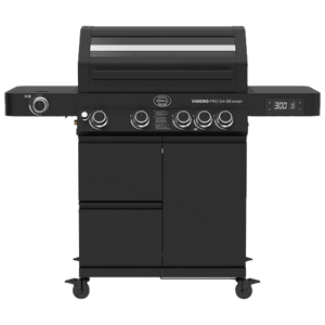 Rösle Videro Pro Smart Bundle - mit Grillplatte, Rotisserie, Räucherbox und Abdeckhaube