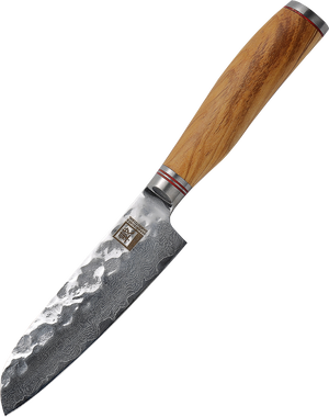 Zayiko Damast kleines Santokumesser, "Olive"-Serie
